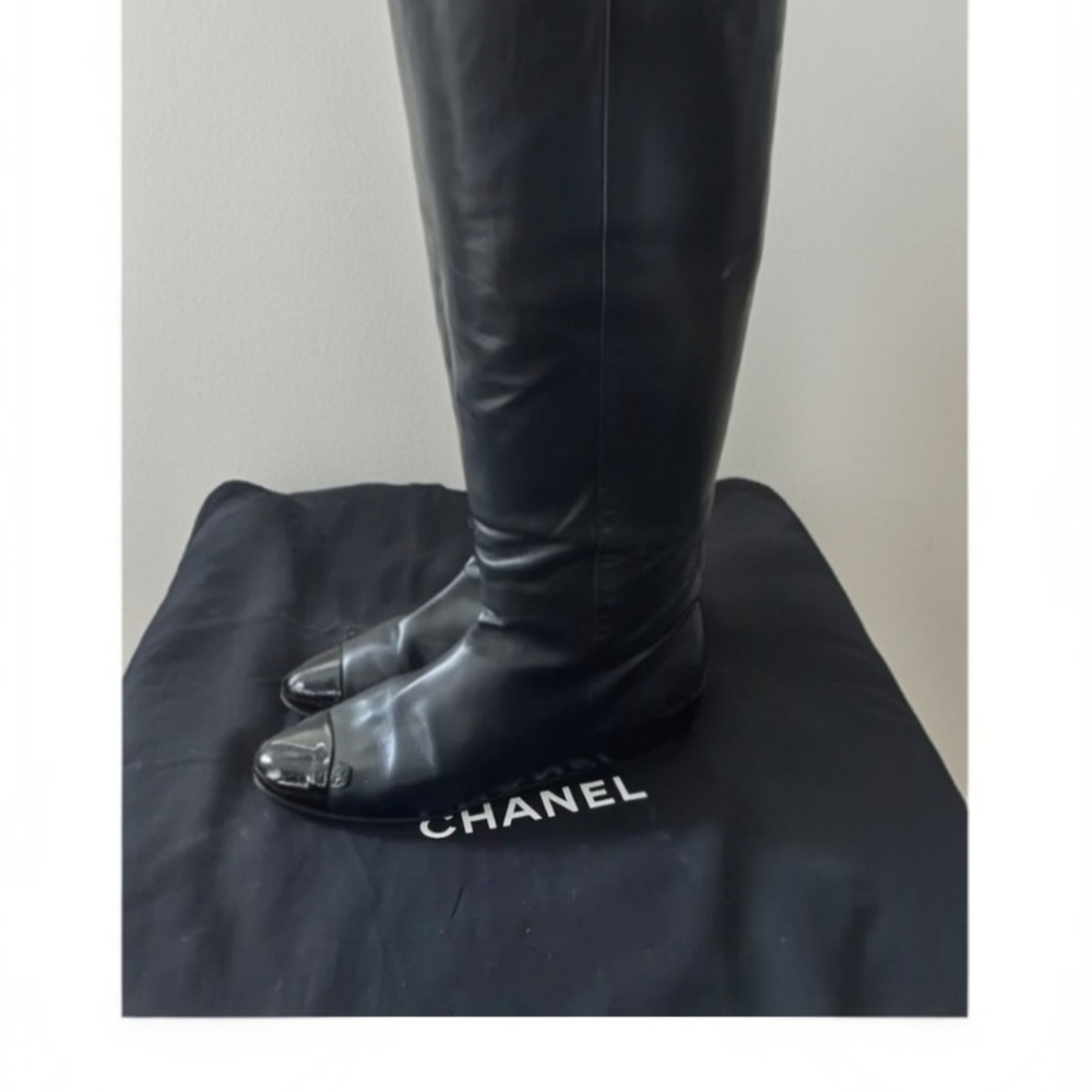 Chanel Black Knee-High Women's Boots